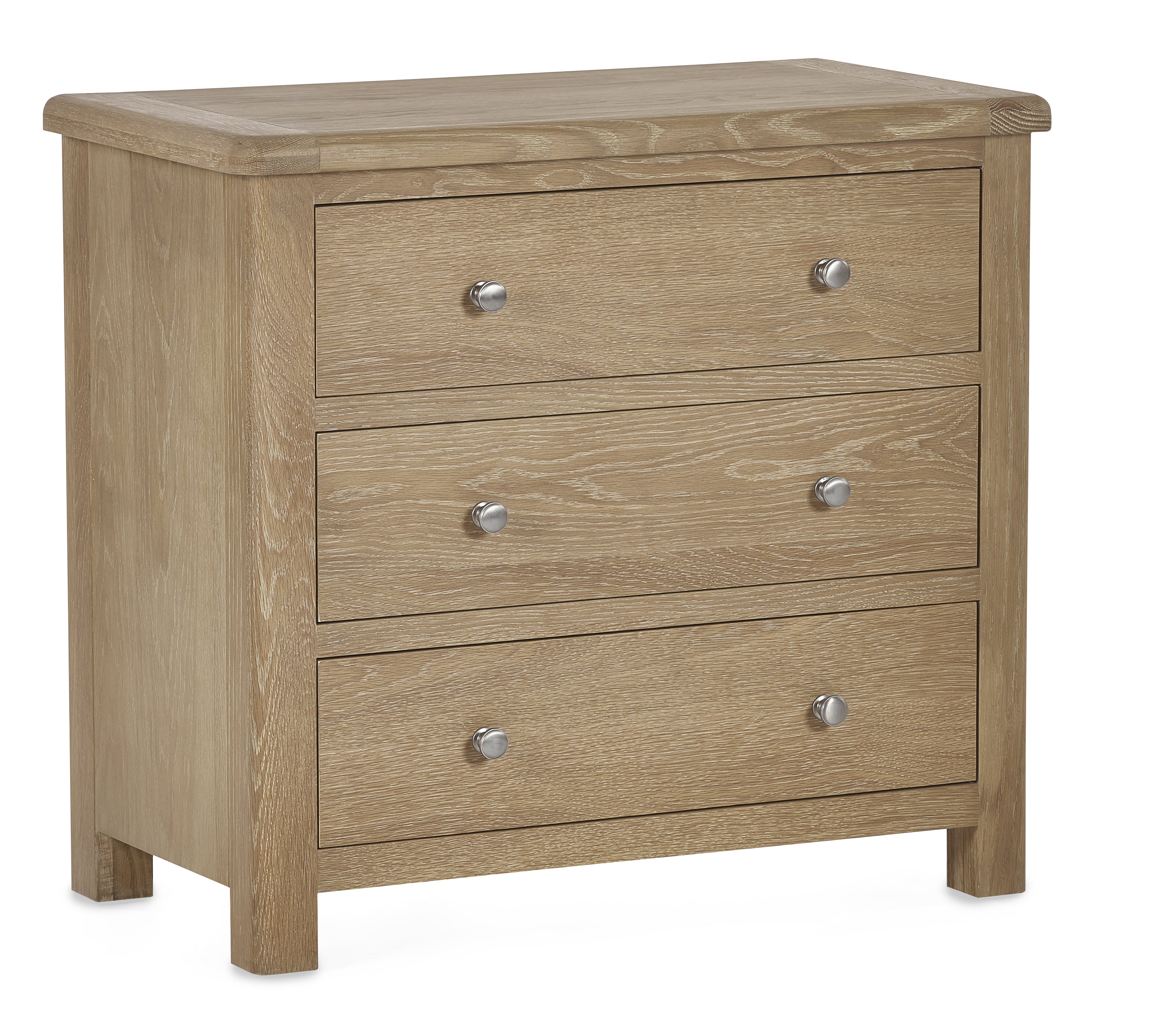 Cayden Limed Oak Wood Chest of Drawers | 3 Drawers